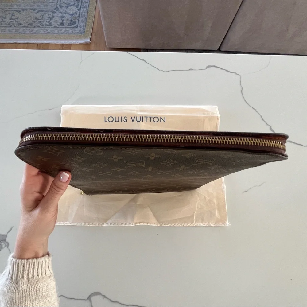 Louis Vuitton Vintage 1982 Monogram Poche Document Portfolio Laptop Sleeve Pouch